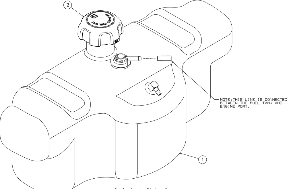 Fuel Tank Diagram and Parts List for RZT-S54KH (17ARCBDA056)(2016) Cub Cadet Lawn Tractor